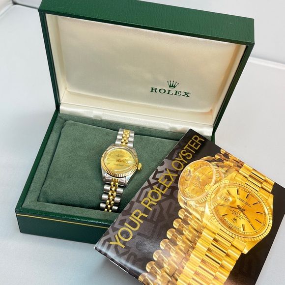 PAPERS Rolex Datejust 26mm 69240 Two Tone Jubilee 18k Gold Roman Dial Watch - Picture 12 of 15